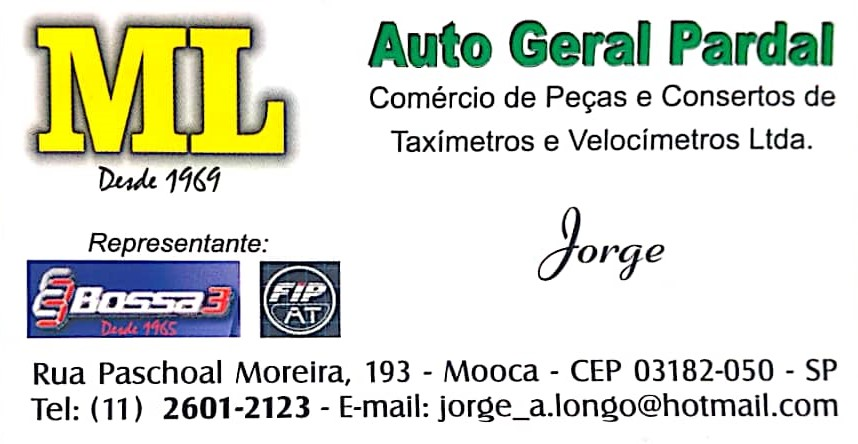Cartão do parceiro Auto Geral Pardal